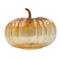 Hello Honey® Glass Pumpkin with Brass Stem, Iridescent Finish, Amber Color